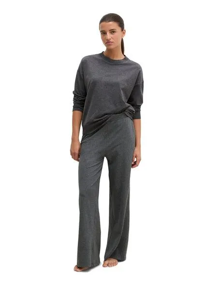Marc O'Polo Marc O'Polo Lounge-Shirt langarm | Baumwolle GOTS, Dark gray melange, – Produktbild 1 von 4