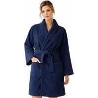 Bruno Barella Bruno Barella Damenbademantel aus Ägäis-Biobaumwolle in Anthrazit, Sand, Navy – sanft, flauschig & elegant, Midnight blue, – Produktbild 1 von 1
