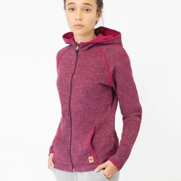 TAO Sportswear TAO Sportswear Warme Damen Freizeitjacke ELA aus Bio-Baumwolle, Bordeaux, – Produktbild 3 von 4
