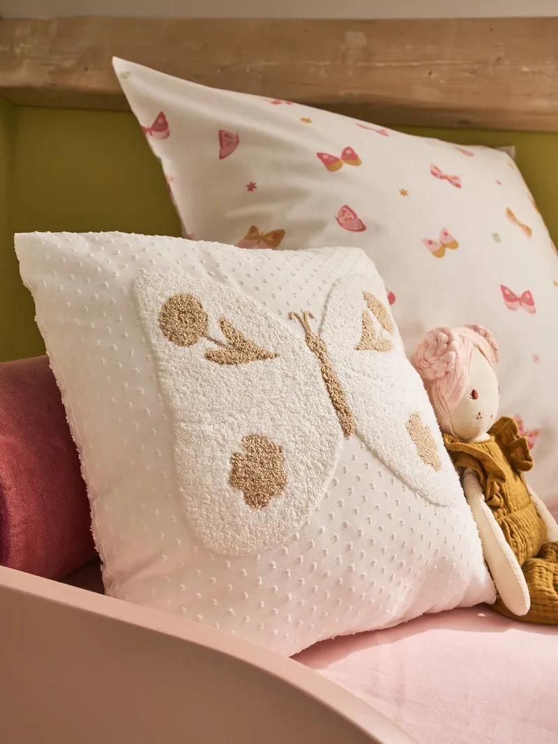Vertbaudet Deko-Kissen SCHMETTERLING Kinderzimmer vanille, Vanille, – Produktbild 4 von 4