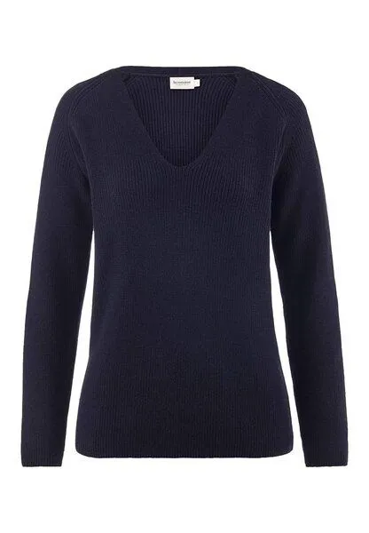 hessnatur hessnatur Strick Pullover Regular aus reiner Bio-Baumwolle, Marine, – Produktbild 3 von 4