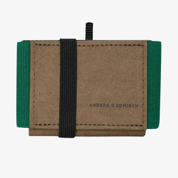 ANDERS & KOMISCH ANDERS & KOMISCH Mini Pro Slim Wallet mit Münzfach - Kleines smarte Portemonnaie Braun, Grün, – Produktbild 1 von 4