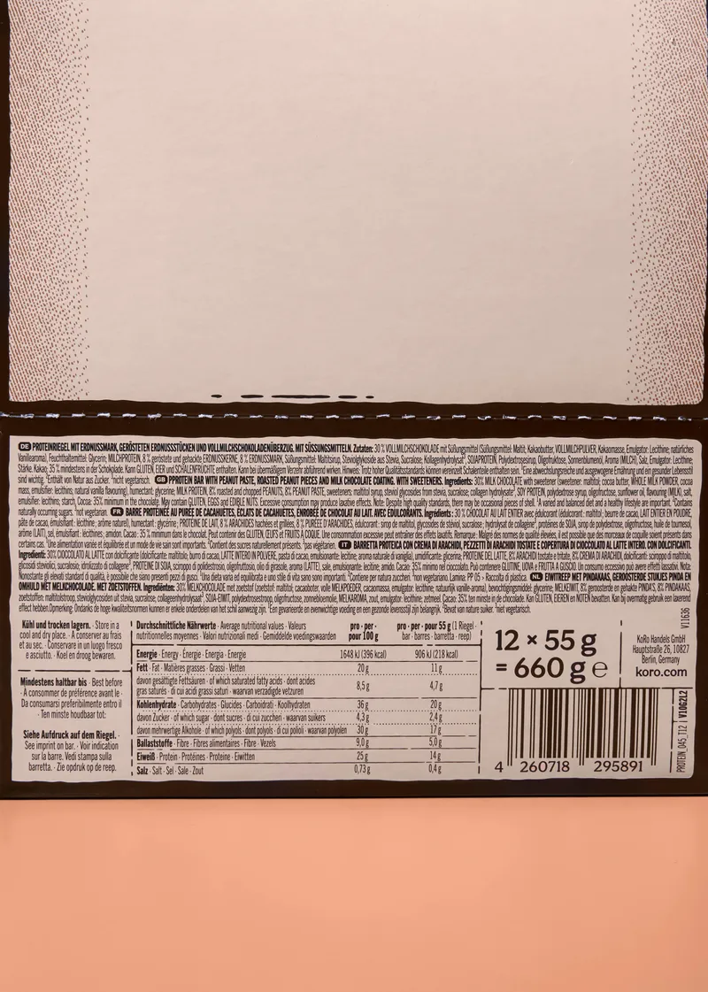KoRo Protein Bar Deluxe Peanut Butter | 12 x 55 g – Produktbild 5 von 5