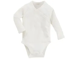 HANS NATUR Baby Wickelbody Langarm Bio Baumwolle off white Gr. 62/68 – Produktbild 1 von 1