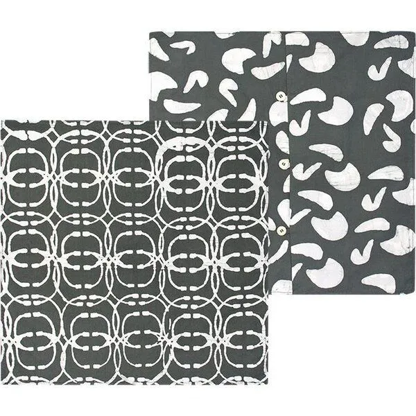 Global Mamas Global Mamas Bio Kissenbezug & Kissenhüllen - 2in1 - 50x50cm - Afro Art Kissen, Orbit (grau), – Produktbild 1 von 1