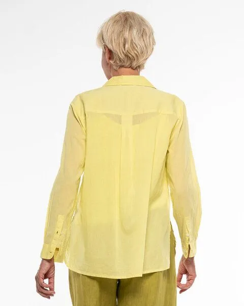 Alma & Lovis Alma & Lovis Lässige Hemdbluse aus feinster Bio-Baumwolle | Batist Hemd, Citron (gelb), – Produktbild 4 von 4