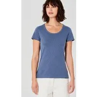 HempAge HempAge Damen T-Shirt mit Rollsaum Hanf/Bio-Baumwolle, Blueberry(blau), – Produktbild 1 von 1