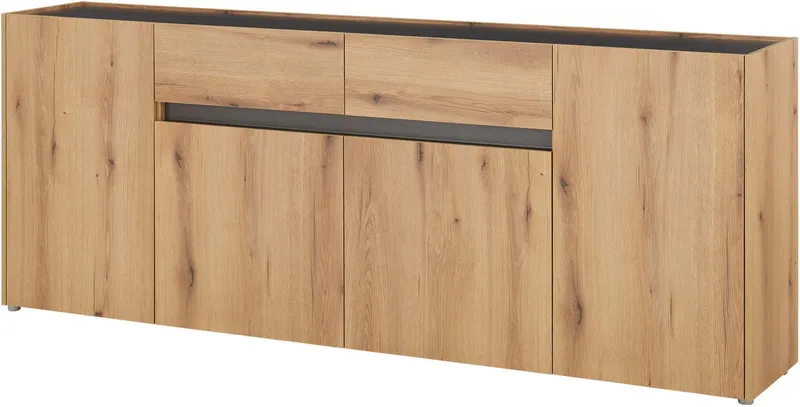 Home affaire Sideboard City/Giron, moderner Schrank, Kommode, Stauraumschrank, zeitlos, modern, ausreichend Stauraum, vielseitig einsetzbar, Braun, – Produktbild 2 von 5
