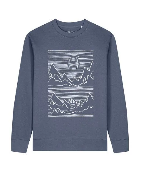 watapparel watapparel Sweatshirt Unisex Mountains, Blue grey, – Produktbild 1 von 2
