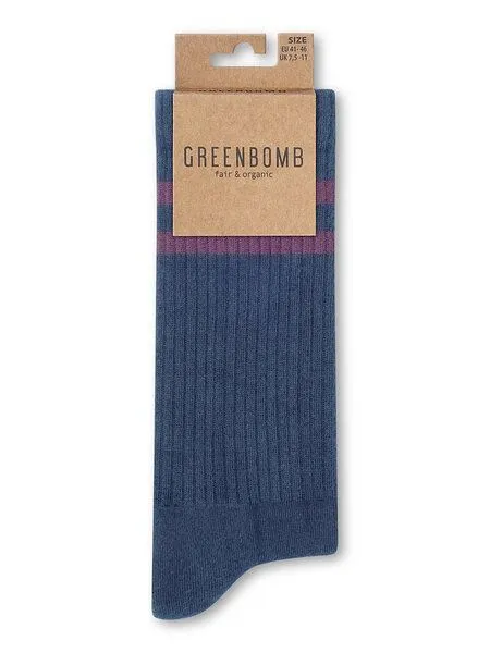 GreenBomb GREENBOMB Tennis-Socken Purple Stripes, Navy, – Produktbild 2 von 2