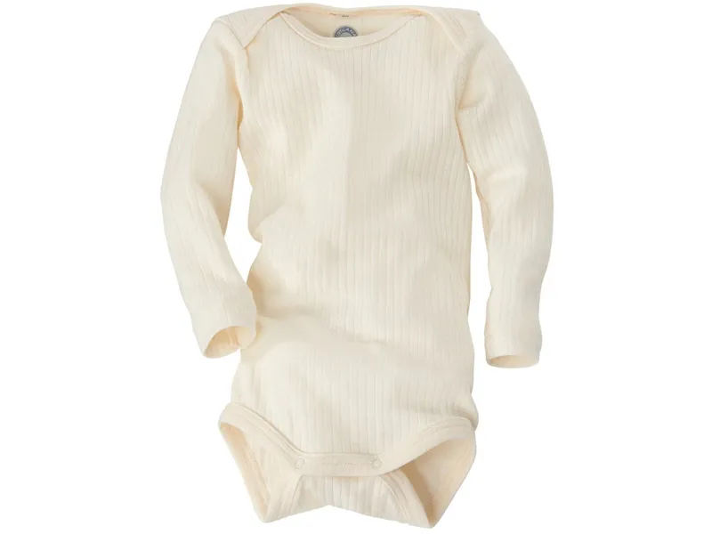 Cosilana Cosilana Baby-Body Langarm Bio Baumwolle kbT Wolle Seide, Natur, – Produktbild 1 von 3