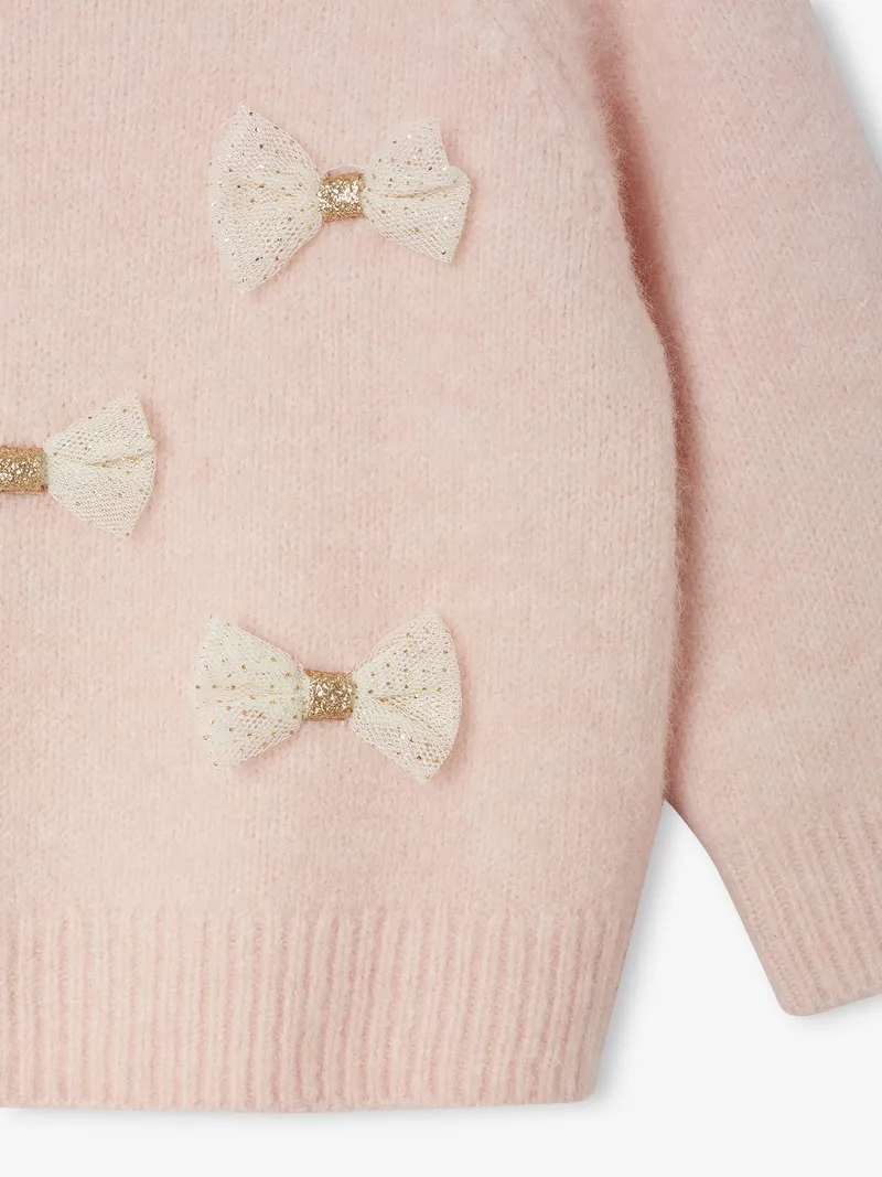 Vertbaudet Baby Pullover mit Tüll-Schleifen, Rosa, – Produktbild 2 von 2