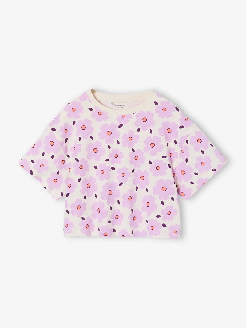 Vertbaudet Mädchen T-Shirt in Cropped-Länge, Wollweiß, – Produktbild 2 von 4