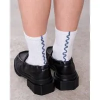JAN N JUNE JAN N JUNE Overlock SOCKS, White turbulence (weiß blau), – Produktbild 1 von 1