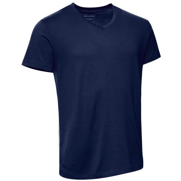 Kaipara - Merino Sportswear Kaipara - Merino Sportswear Merino Shirt Herren Kurzarm Regular V-Neck 200, Blau, – Produktbild 2 von 2