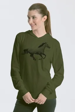 Peaces.bio - handbedruckte Biomode Peaces.bio - handbedruckte Biomode Bio-Jersey-Kapuzensweater Horsepower – Produktbild 1 von 1