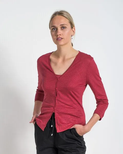 Alma & Lovis Alma & Lovis Kurzjacke aus Leinen | Linen Jacket, Poppy red (rot), – Produktbild 1 von 4