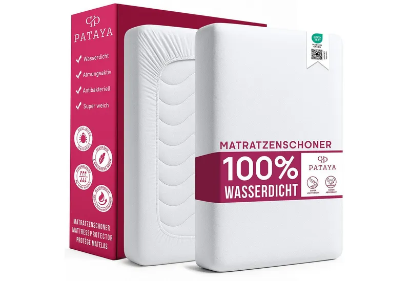 Matratzenschoner 90x200, 140x200, 160x200, 180x200 Matratzenauflage, Fitted Pataya, wasserundurchlässig, atmungsaktiv, pflegeleicht – Produktbild 1 von 5