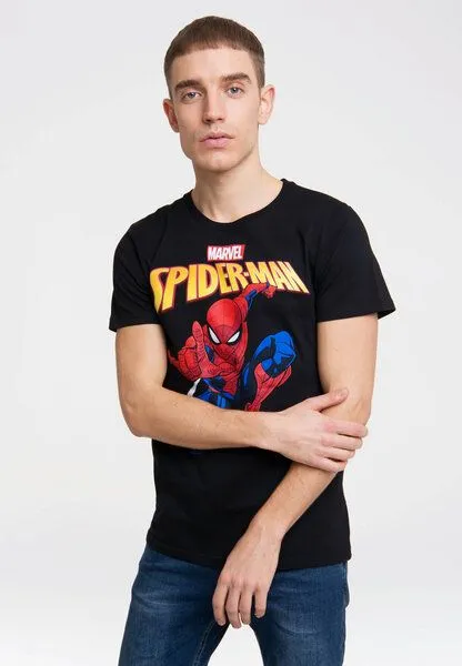 LOGOSH!RT LOGOSH!RT Marvel Comics - Spider-Man - Bio - Organic T-Shirt, Schwarz, – Produktbild 3 von 4