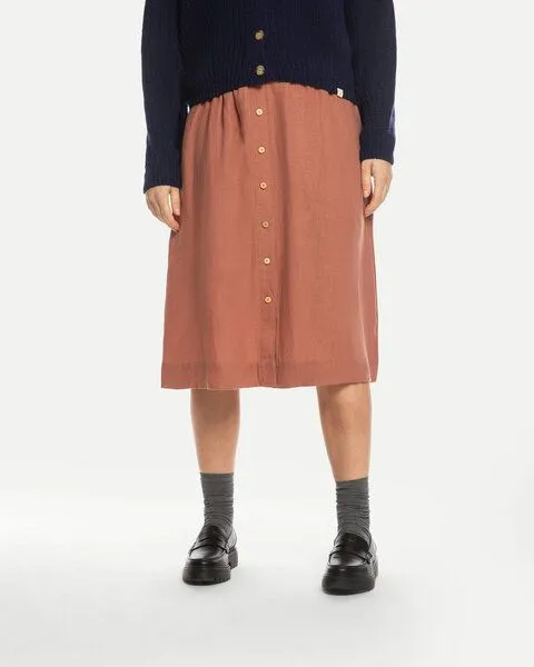 MATONA Matona Rock | Midi Skirt | aus Leinen, Rosy brown, – Produktbild 1 von 3