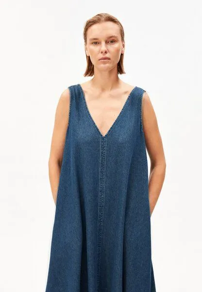ARMEDANGELS ARMEDANGELS DENIM V-NECK Damen Bio-Baumwoll Mix, Blue, – Produktbild 1 von 4
