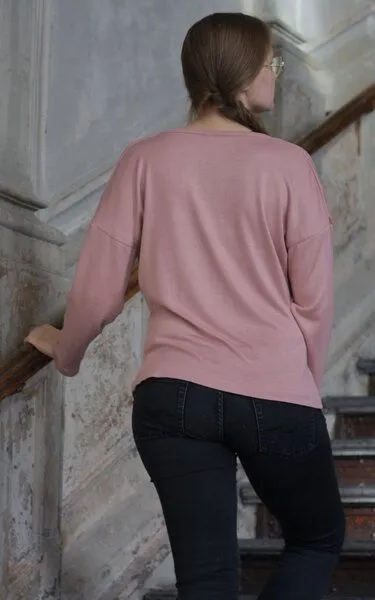 Golden Circle Clothing Golden Circle Clothing Wasserfallpullover aus Viskose, Rosa, – Produktbild 2 von 4