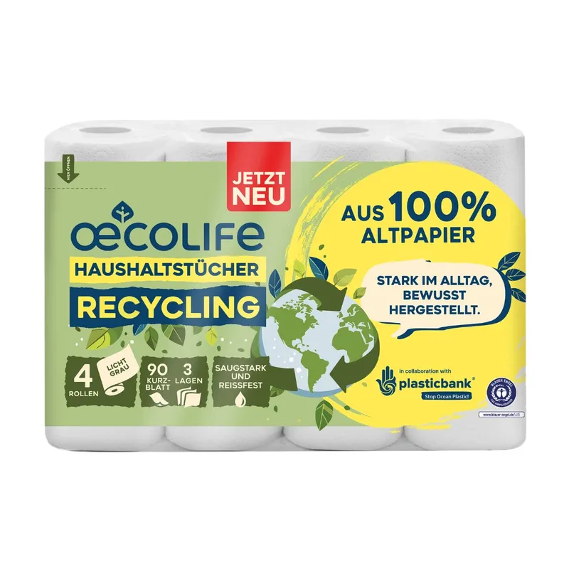 oecolife Küchentücher 4er RECYCLING – Produktbild 1 von 1