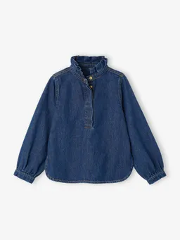 Envie De Fraise Mädchen Jeansbluse mit Volant-Stehkragen Mama-Tochter-Capsule – Produktbild 1 von 1