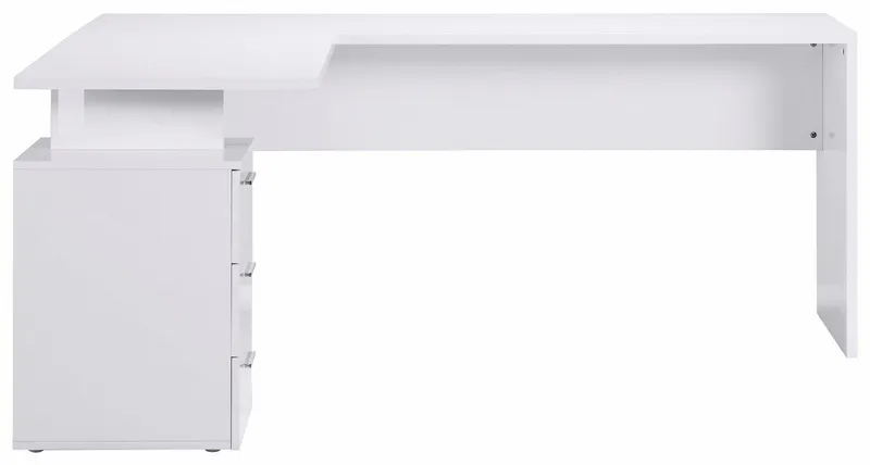 Home affaire Eckschreibtisch New Selina, Schreibtisch, Schubkästen, mit oder ohne Monitoraufsatz, B 180/160 cm, Weiß, – Produktbild 3 von 5