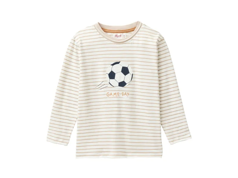 People Wear Organic People Wear Organic Langarm-Shirt dunkelsand geringelt Gr. 98/104, Natur, – Produktbild 1 von 1