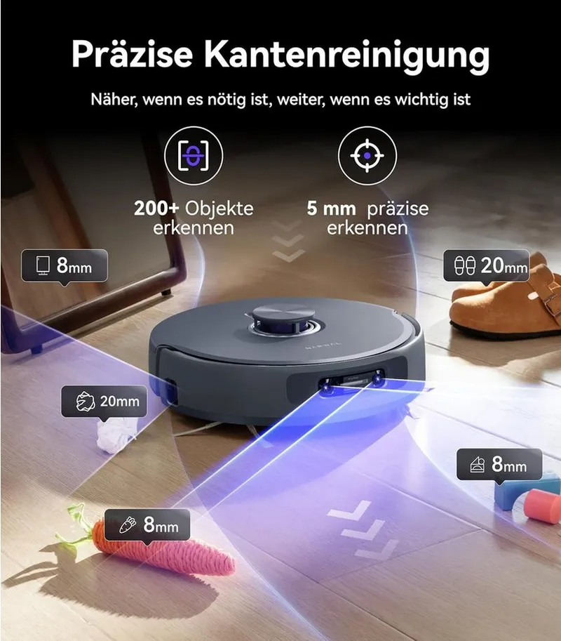 Narwal Narwal Saugroboter Freo Z10 Ultra Saugroboter mit Wischfunktion, All-in-One-Basisstation, 65 W, DirtSense Technologie, verhedderungsfreie Bürste, 18.000Pa Absaugung, Grau, – Produktbild 4 von 5