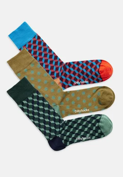 DillySocks DillySocks Socken „Dicing Around“, Grün, braun-grün, türkis, rot, – Produktbild 3 von 4