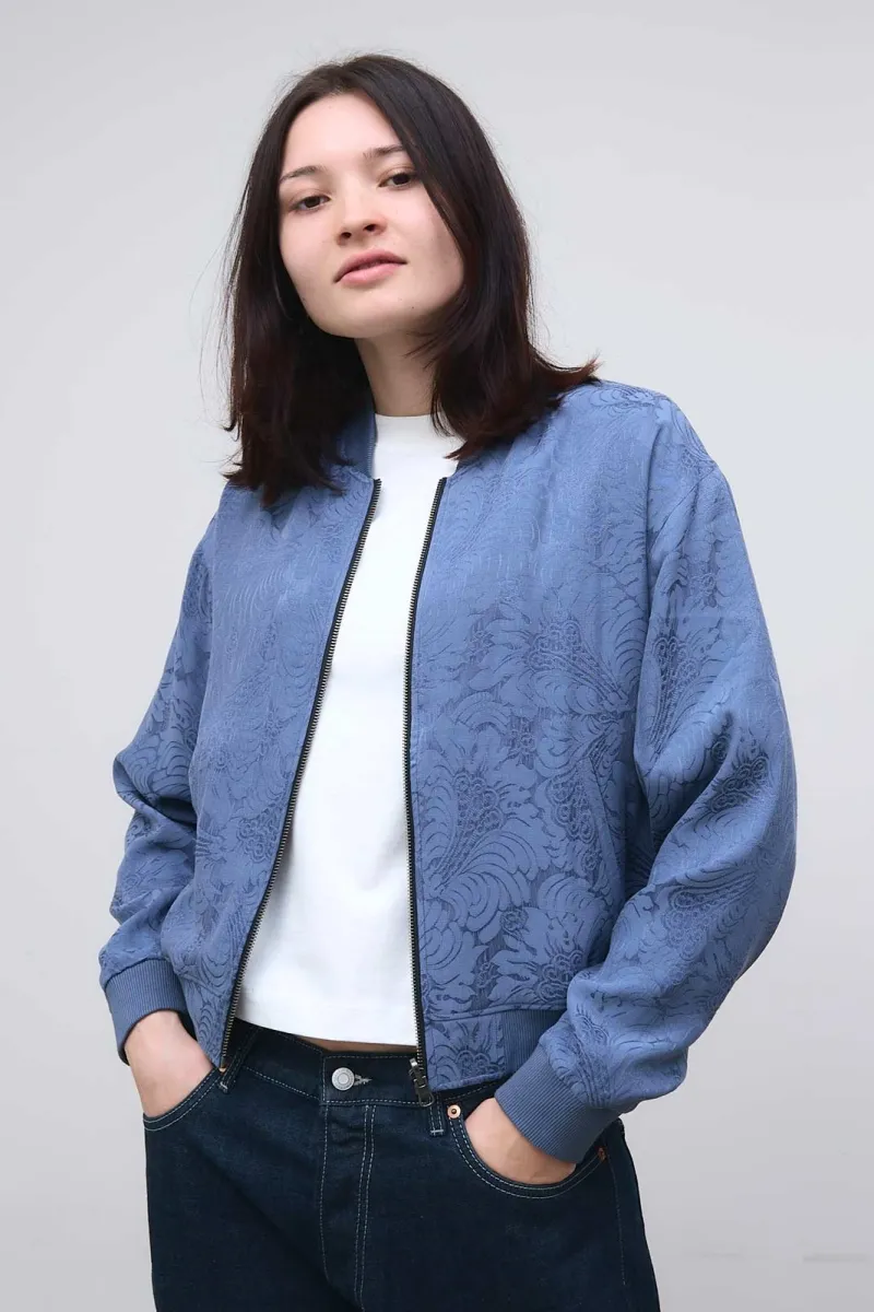 Yahmo Yahmo Damen vegan Jacke Bomber Reversible Lene Blau, Blau, – Produktbild 2 von 2