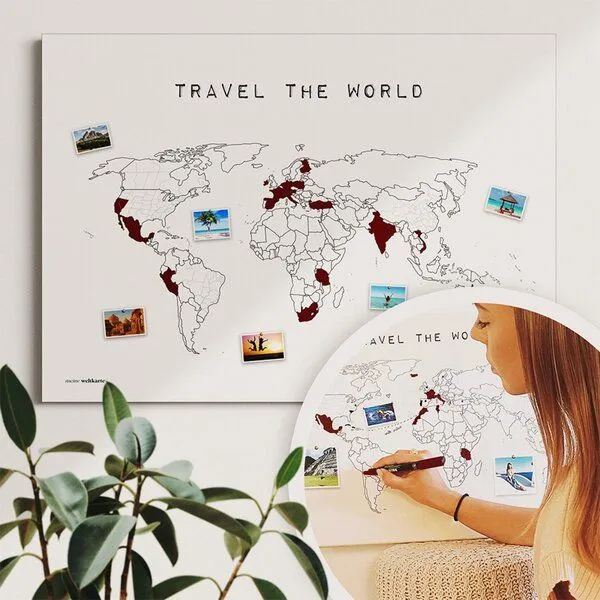 meine-weltkarte meine-weltkarte Weltkarte Travel the World #2 – zum Ausmalen & Pinnen – Produktbild 3 von 4