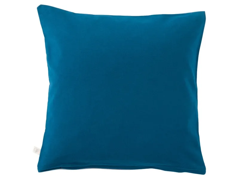 HANS NATUR Kissenbezug Bio-Baumwolle Biber-Qualität blau Maße 40 x 40 cm, Blau, – Produktbild 1 von 2