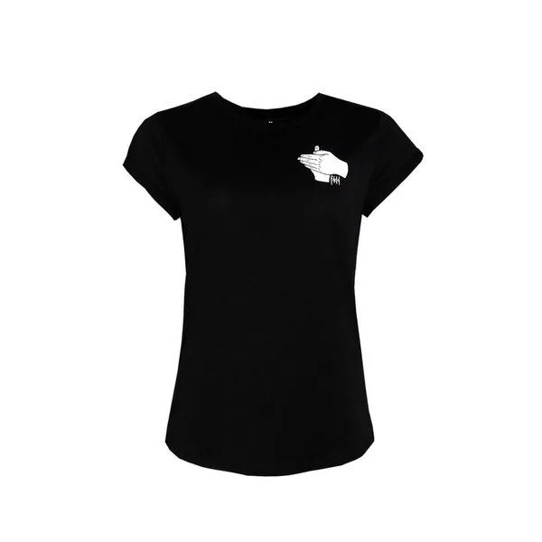 FÄDD FÄDD Damen T-Shirt Rundhals Bio-Baumwolle "falschrum Fiedler" Schwarz, Schwarz, – Produktbild 1 von 2