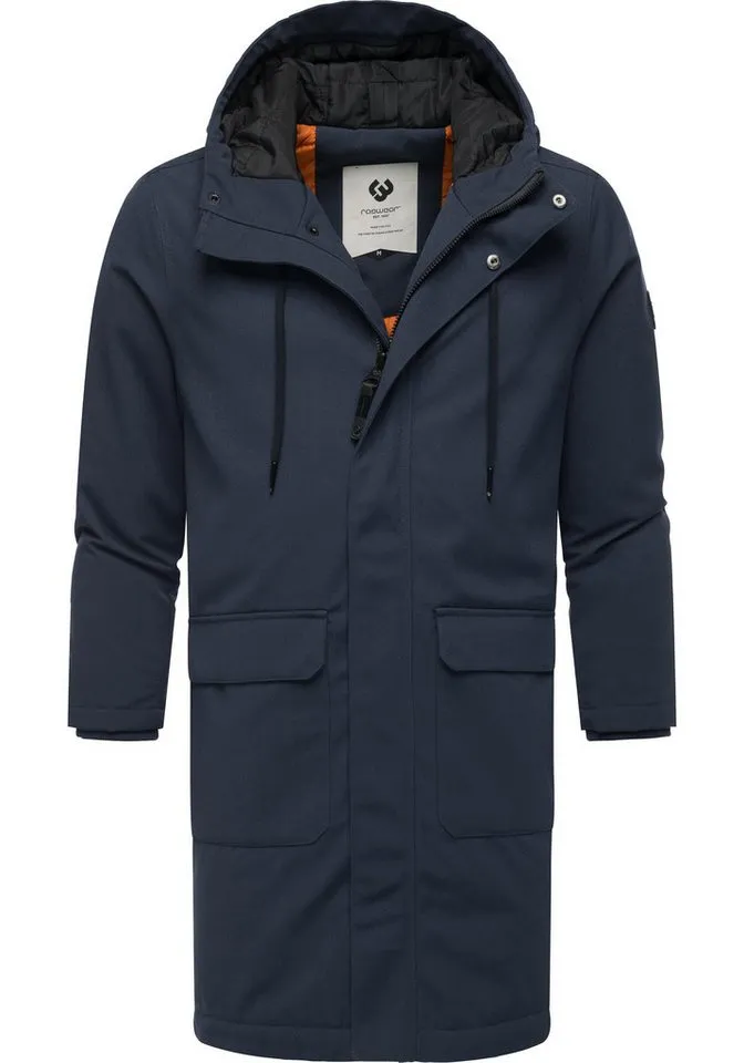 ragwear ragwear Wintermantel Mr Them Long lange wasserdichte Herren Winterjacke mit Kapuze, Blau, – Produktbild 2 von 4