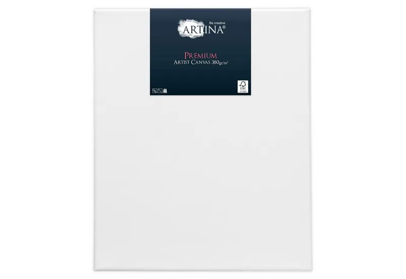 Artina Keilrahmen Premium Leinwand, 30x40cm, Weiß, FSC, 100% Baumwolle, vorgrundiert, 380 g/m² schwere Maltuch besteht zu 100 % aus Baumwolle, Weiß, – Produktbild 1 von 5
