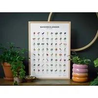 531 Rheinland Design 531 Rheinland Design Saisonkalender Obst & Gemüse, Küchen Deko, wall decor, Poster / Plakat in Farbe – Produktbild 1 von 1