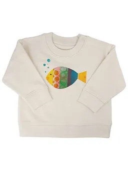 MelaDi Meladi Kinder Baby - Sweater aus Biobaumwolle - Fisch auf Natural Raw – Produktbild 1 von 1