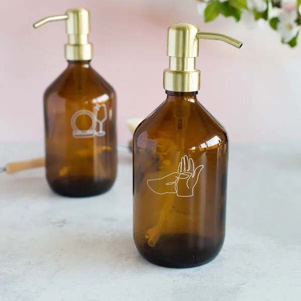 little bee fresh little bee fresh Seifenspender Braunglas 500 ml + Pumpspender “gold” – Produktbild 2 von 2