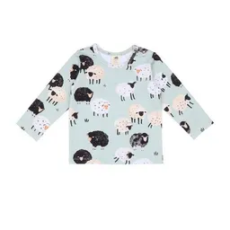 Walkiddy Baby Langarmshirt GOTS-zertifiziert aus Bio-Baumwolle mint mit Schaf-Motiv – Walkiddy – Produktbild 1 von 1