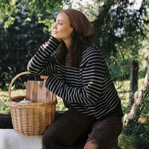 NORDLICHT NORDLICHT Wollpullover Hella mit Stehkragen, Braun, – Produktbild 2 von 4