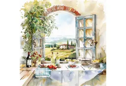 ti-flair Papierserviette, Servietten Papier 33x33cm 3-lagig mit Toskana Fenstermotiv 20 Stück – Produktbild 1 von 1