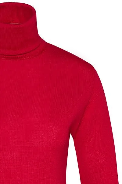 Wunderwerk Wunderwerk Damen Rollkragenpullover aus Schurwolle "Core rollneck merino", Hell rot (scarlet red), – Produktbild 2 von 3