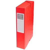 Exacompta 8 Exacompta Archivboxen, Colorspan-Karton, 600 g/m², DIN A4, Gummizug, RB 60 mm, rot – Produktbild 1 von 1