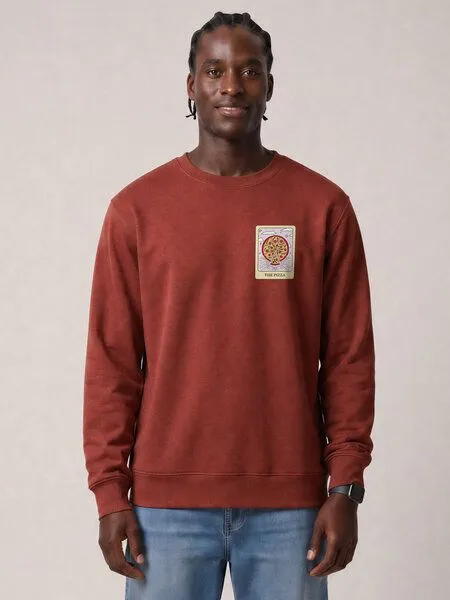 watapparel watapparel Sweatshirt Unisex Tarot The Pizza, Earthy red, – Produktbild 2 von 2