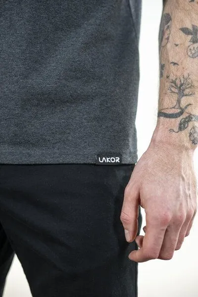 LAKOR LAKOR Bellyflop | T-shirt Herren aus recycelten Materialien, Grau (dark grey melange), – Produktbild 4 von 4