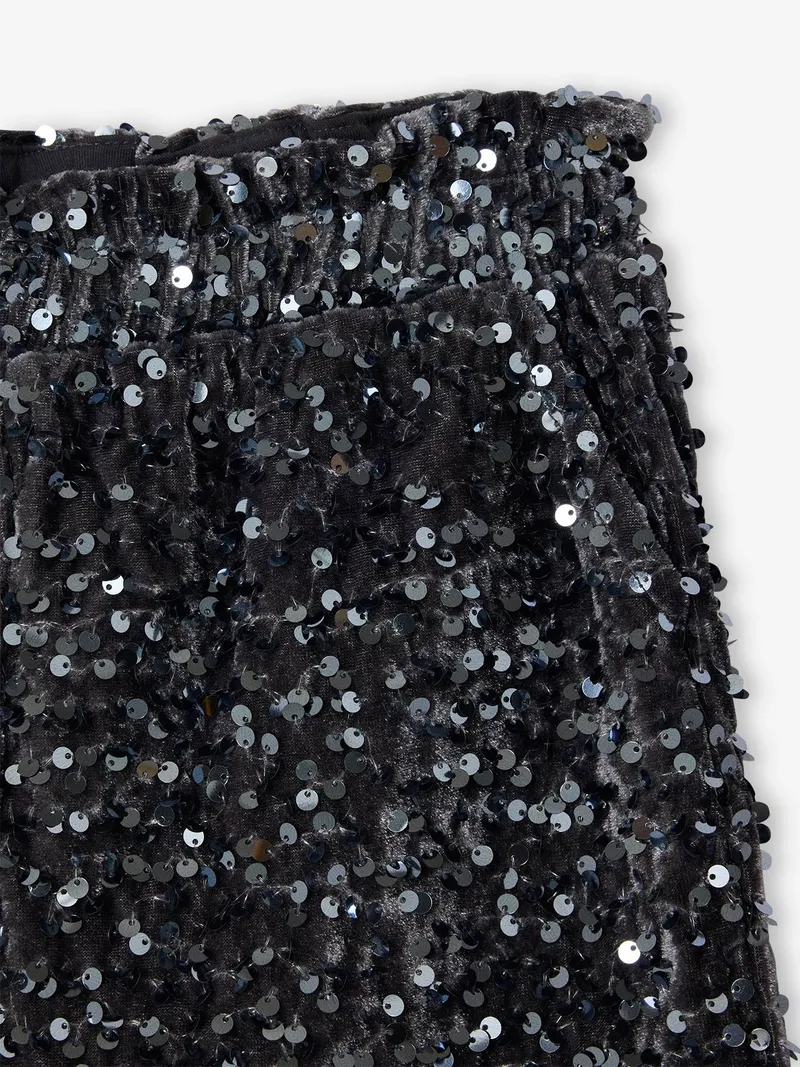 Vertbaudet Festliche Mädchen-Shorts mit Pailletten, Silber, – Produktbild 3 von 3