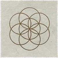 Veskor Cassiopeia Veskor Cassiopeia SAMEN DES LEBENS Heilige Geometrie Linoldruck | 16 × 16 cm | Gold auf Naturweiß – Produktbild 1 von 1